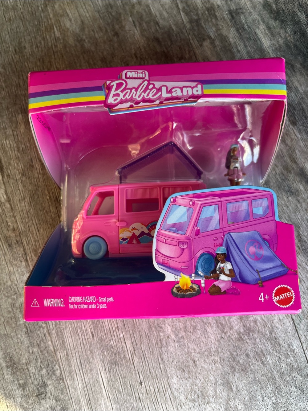 Mattel Mini Barbie Land Hot Pink Camper Van Playset with Purple Accents